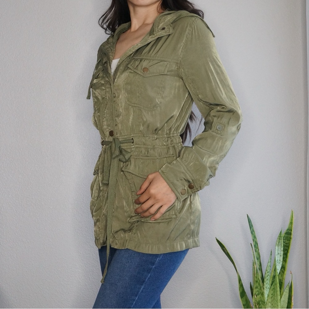 Olive Green Utility Draw String Light Weight Jack… - image 3